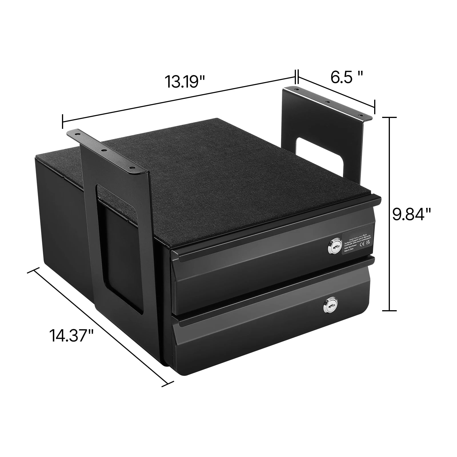 Lockable Under Desk Drawer Organizer with Slide-Out Storage