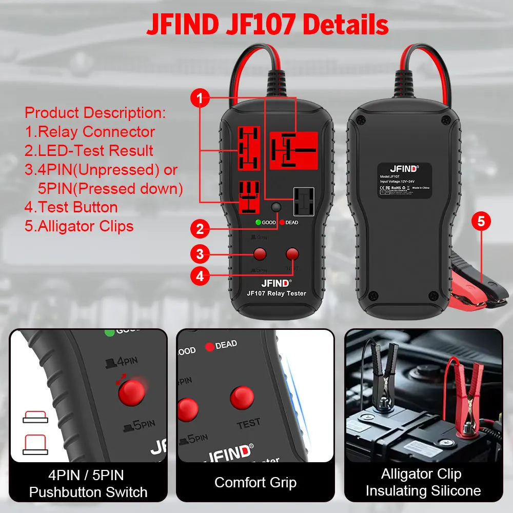 JF107 Automotive Relay Tester