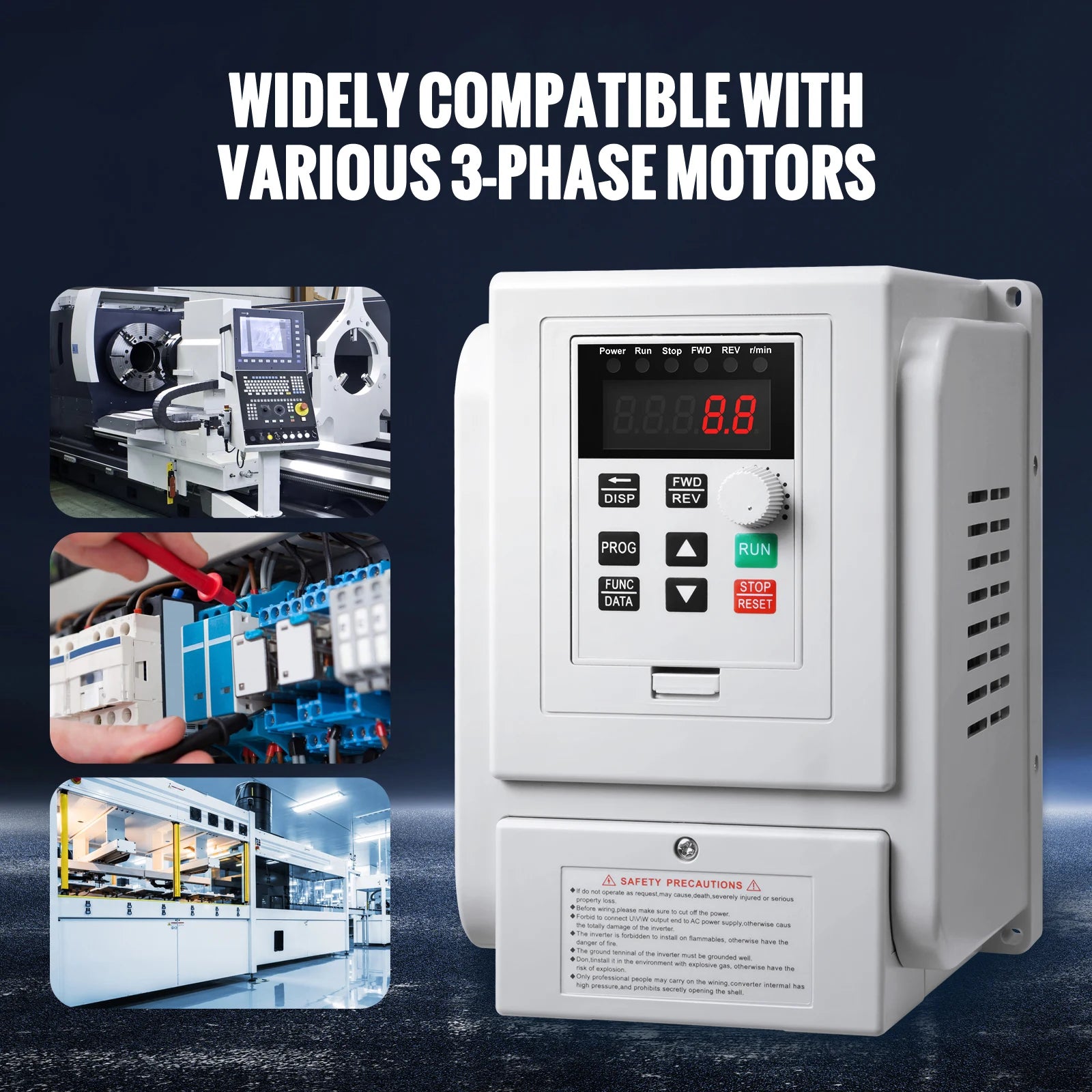 SucceBuy VFD 5HP4KW Singel Phase 220V-240V Input to 3 Phase 220V-240V Output Variable Frequency Drive for AC Motor Speed Control