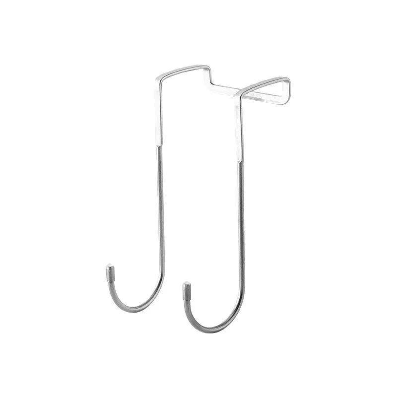 304 Stainless Steel Hook Free Punching Double S-Shape Hook Kitchen Bathroom Cabinet Door Back Type Coat Towel Storage Hanger