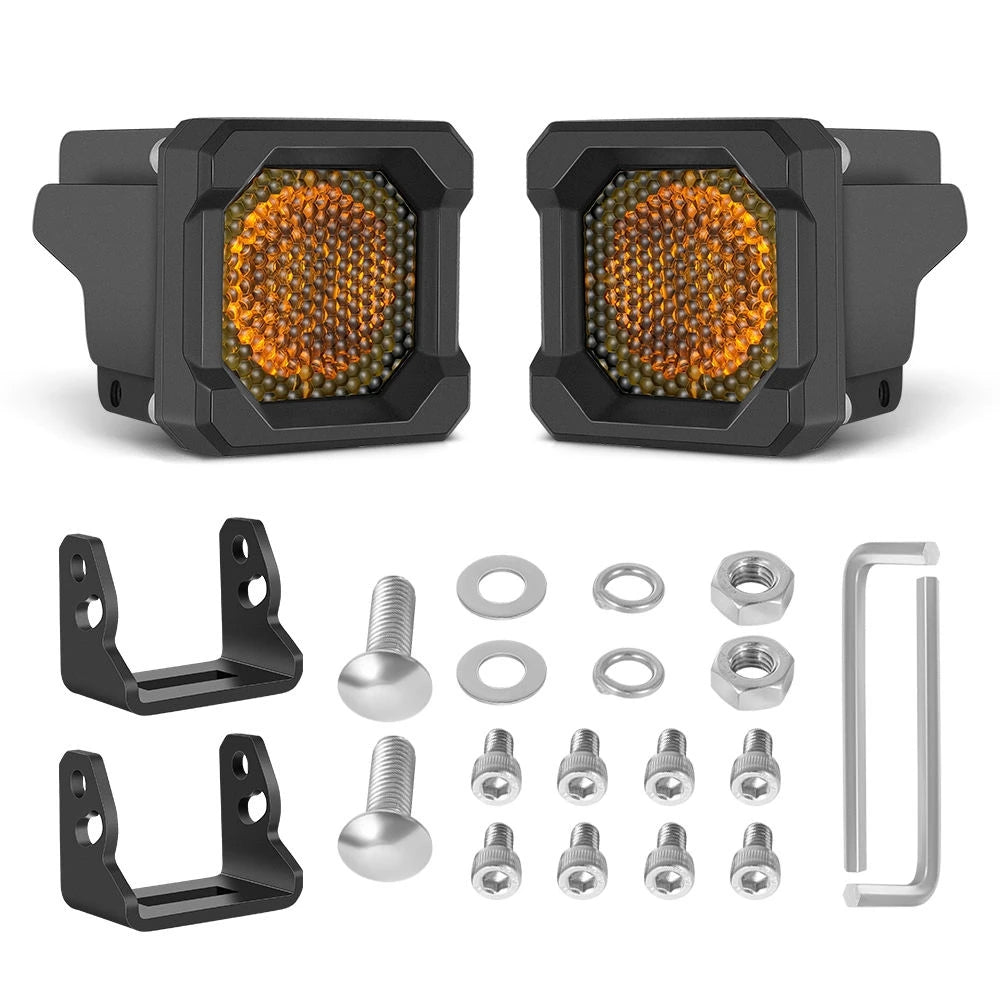 2 Inch LED Pod Lights, 1Pc/2Pcs 50W LED Cubes OffRoad Driving Lights Roof Rack Scene Light White Waterproof Plug and Play 12V DC