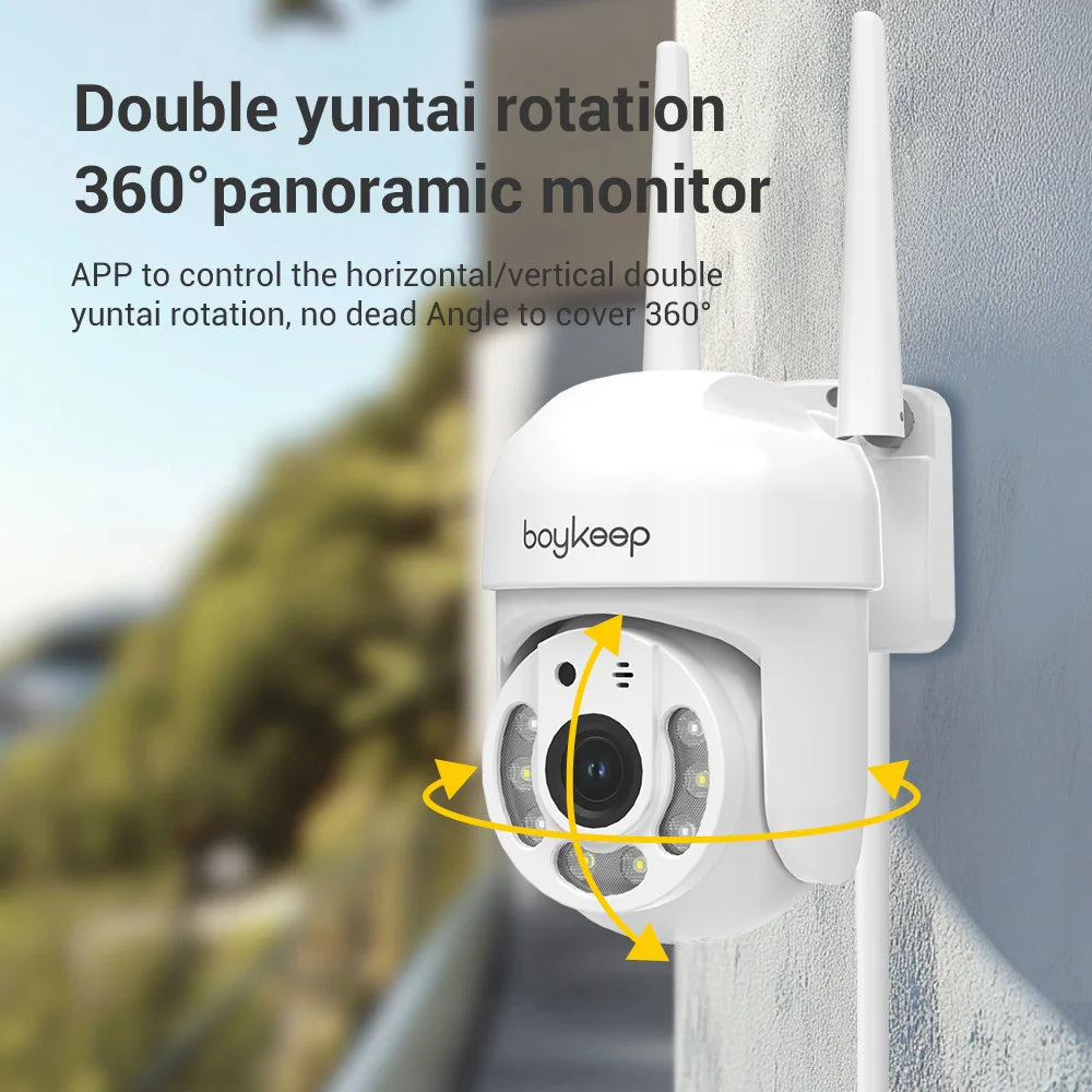 BoyKeep 3MP 2.4GHz WiFi Outdoor Home Security IP Smart Monitor Video Surveillance Camera Full Color Night Vision