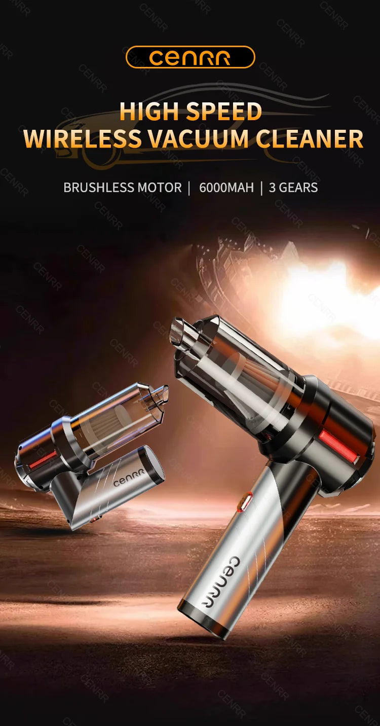 Cordless Car Vacuum Cleaner with Blower, USB-C Rechargeable Handheld