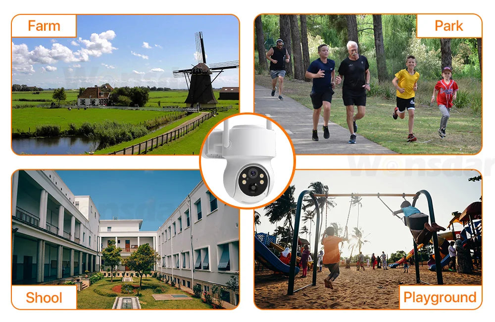 WONSDAR Cameră de securitate exterioară PTZ WiFi solară