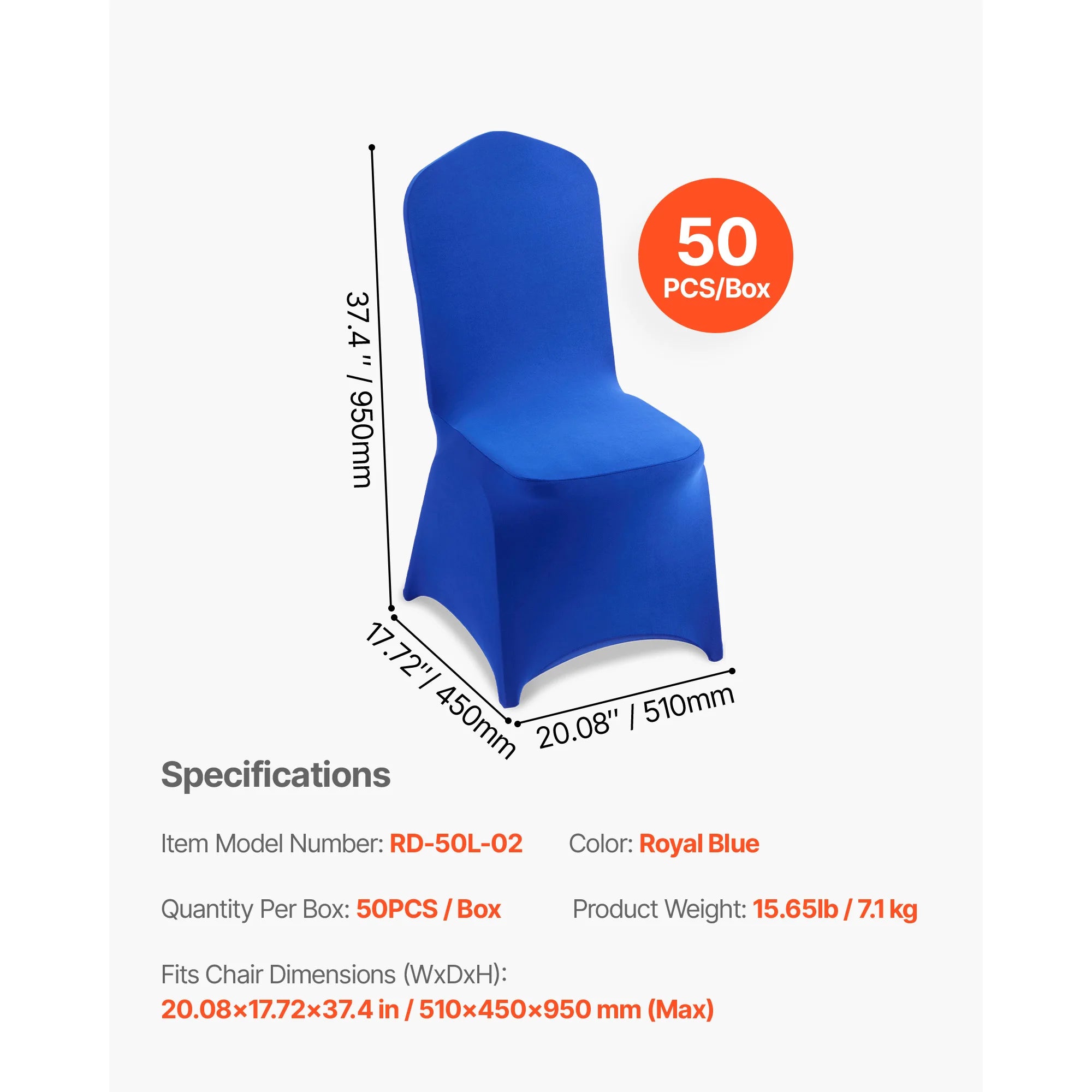 SucceBuy 50 st lila stolsöverdrag av polyester spandex, stretchbart överdrag till stolar, för bröllop/fest, platt framkant (Flat-Front) stolsöverdrag