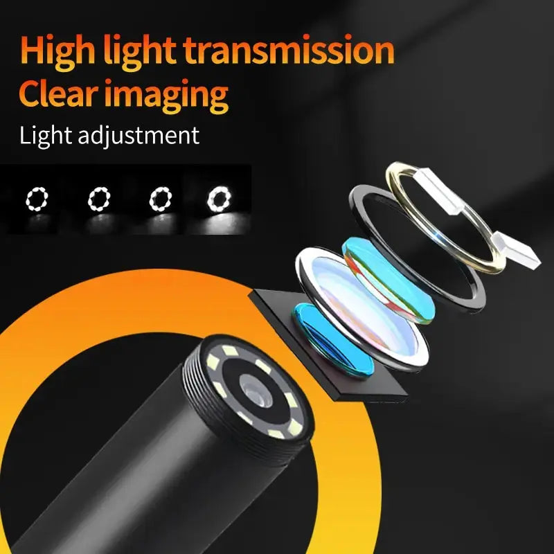 Dual & Triple Lens Industrial Endoscope 1080P 5 ''LCD Borescope Inspection Camera with 8mm IP67 Waterproof Snake Camera For Car Spy-shop.com