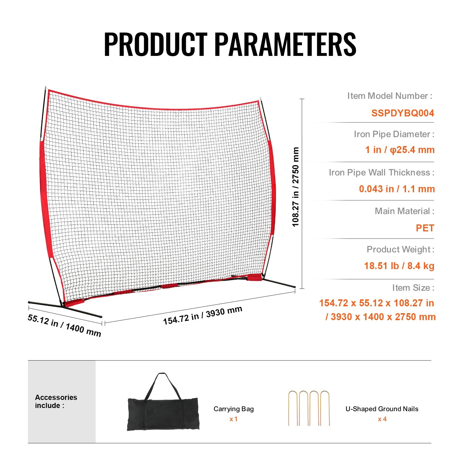 SucceBuy Barricade Backstop NetBall Sport Barrier Netting Portable Practice Equipment with Carry Bag Protect Screen for Training
SucceBuy Barrikád Háttérháló Backstop sportkorlát Hálózat, hordozható gyakorló eszköz táskával, védőképernyő edzéshez