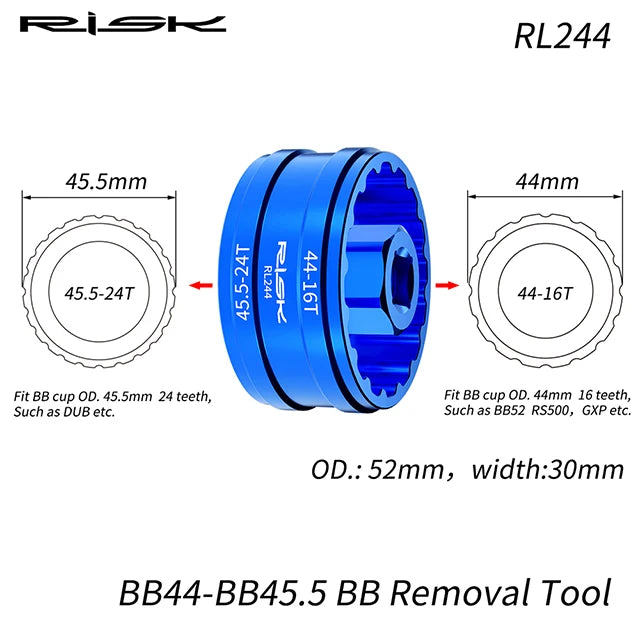 RL244–RL247 Bicycle Bottom Bracket Tool Options