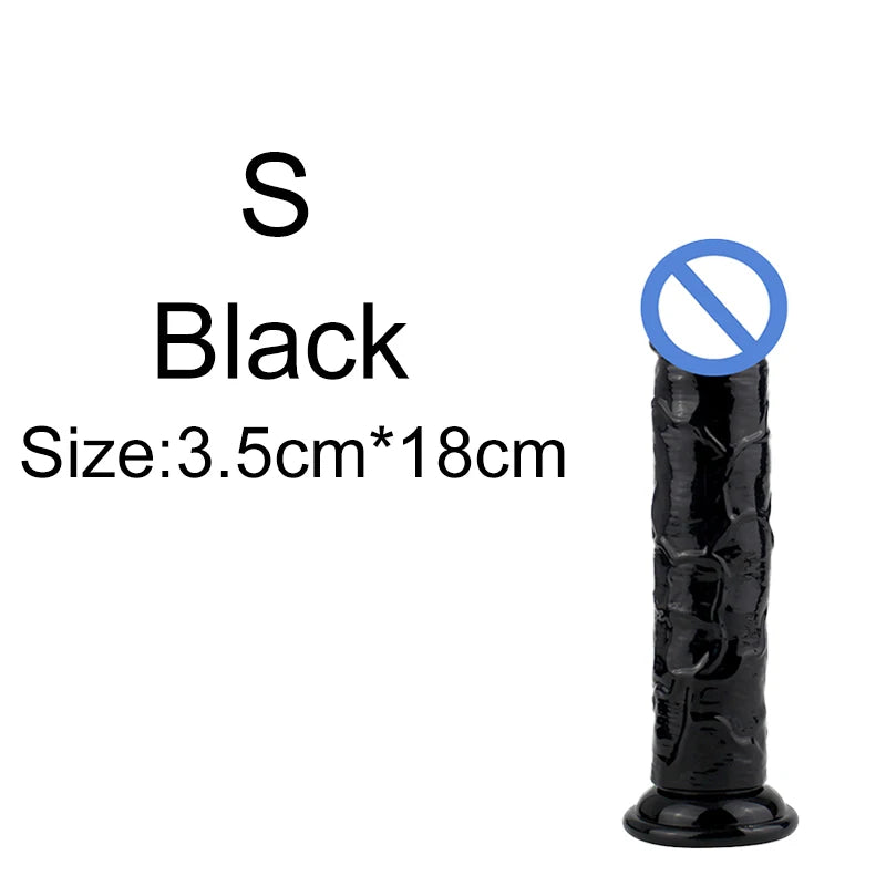 Non-Electric TPE Adult Toy with Suction Base – Size Options
