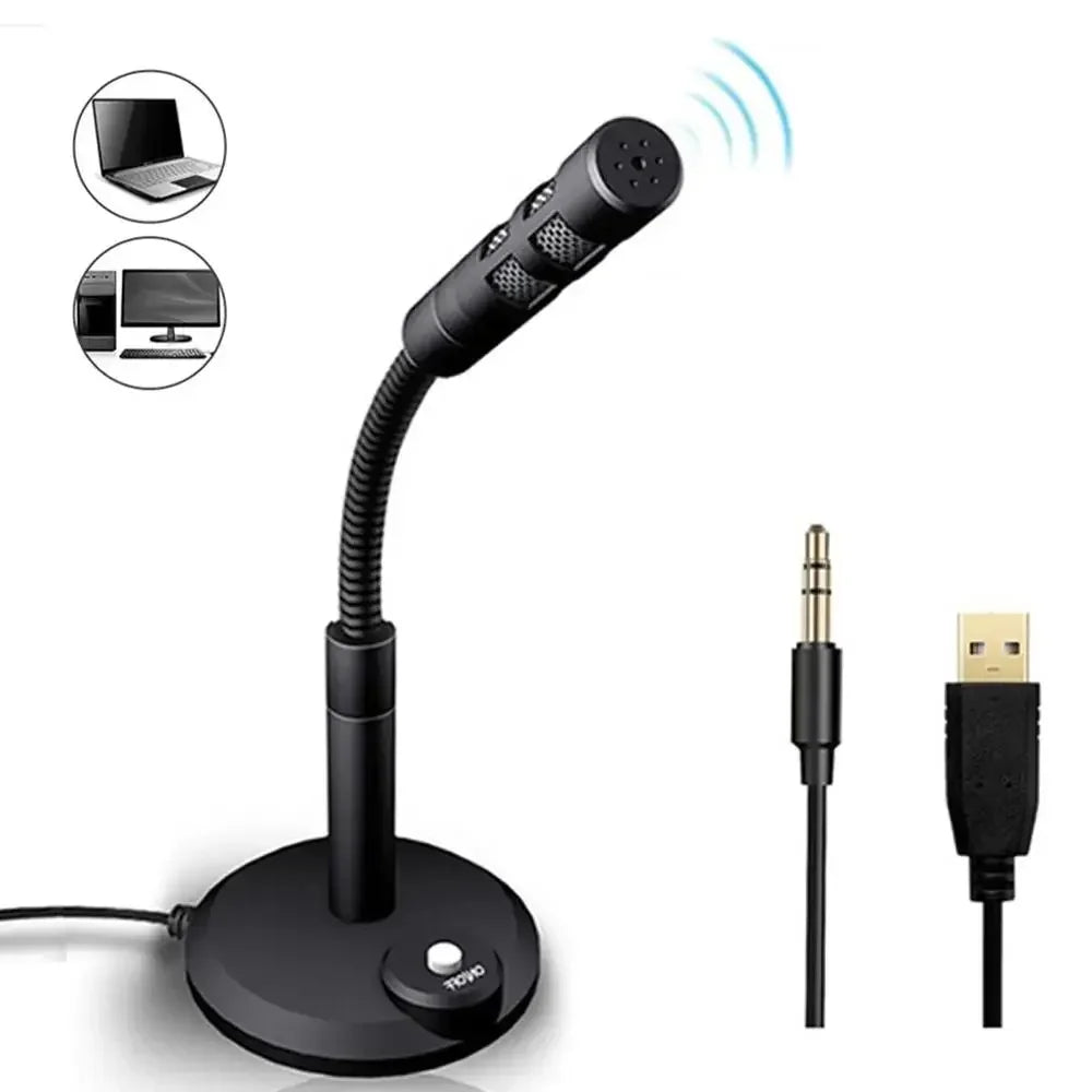 Desktop Gooseneck Microphone, USB or 3.5mm