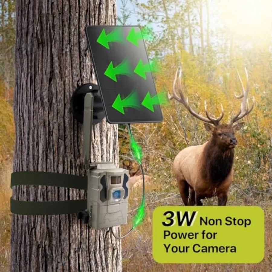 Trail Camera Solar Panel with 5000mAh Battery and IP66 Protection
