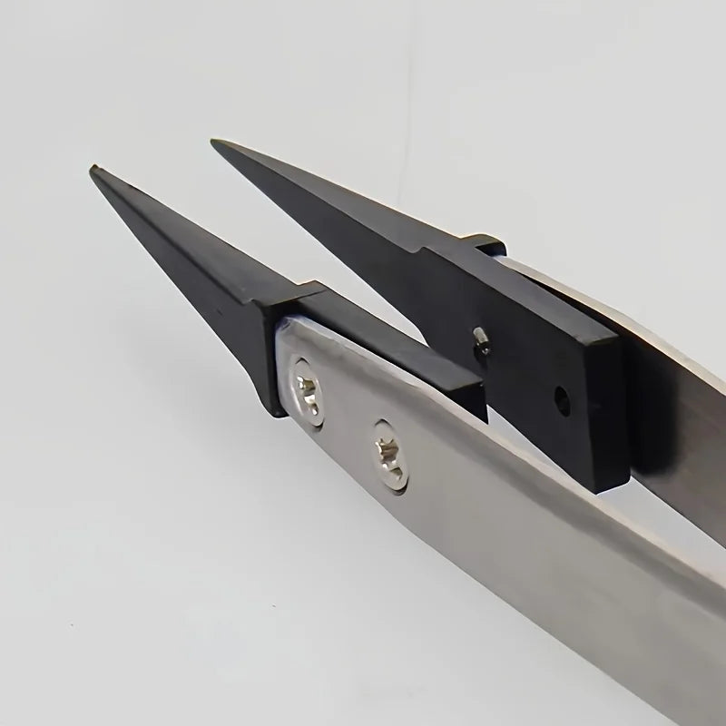 ESD anti-static precision tweezers - anti-static tips, heavy-duty metal,suitable for electronics,Electronics & Jewelry Repair