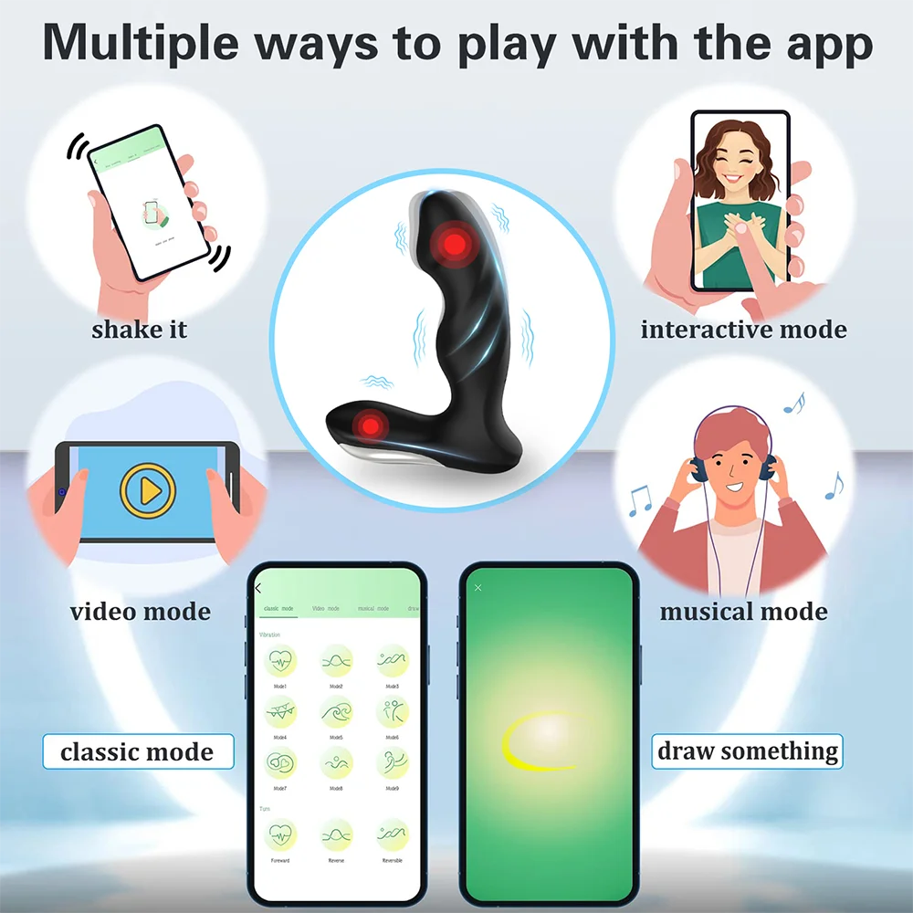 APP Control Sex Toys Anal Vibrators Prostate Massage Butt Plug Prostate Stimulator Anus Male Masturbator Plug Sex Toys For Men