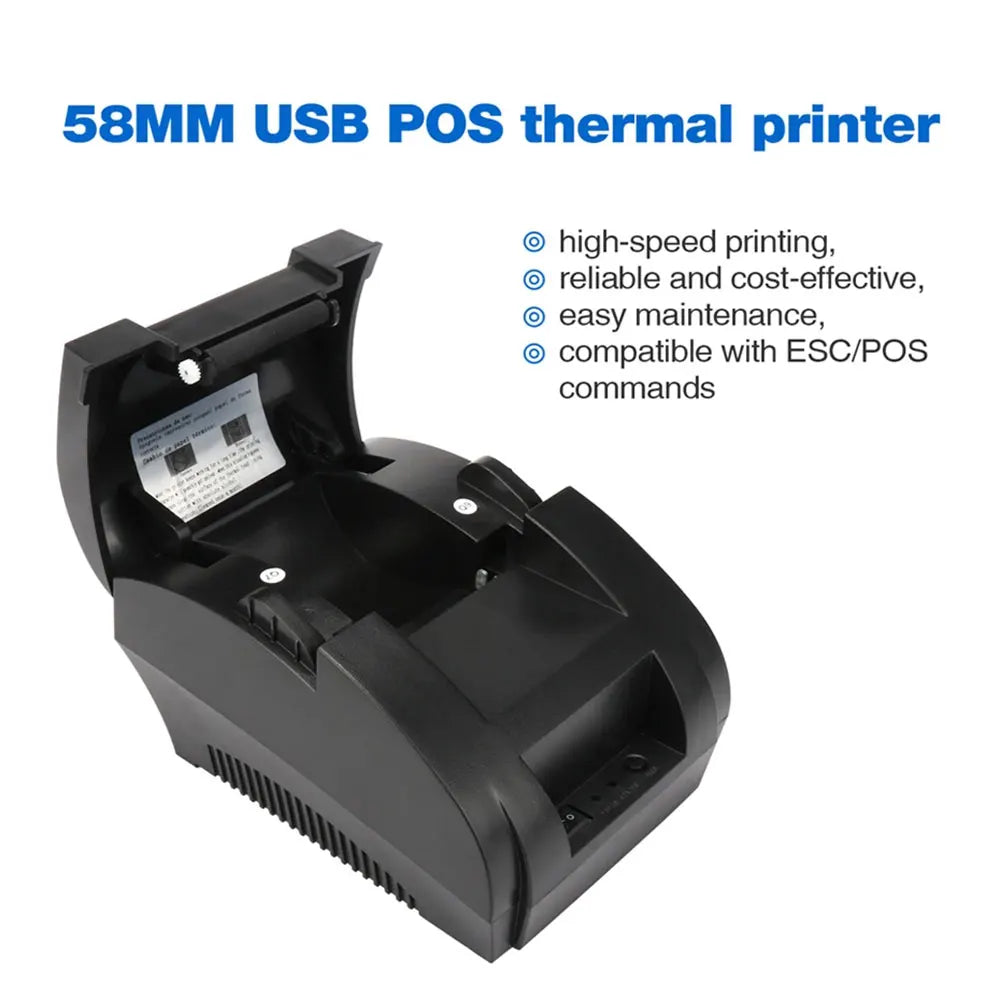 Impresora térmica de recibos de 58 mm y opciones de papel