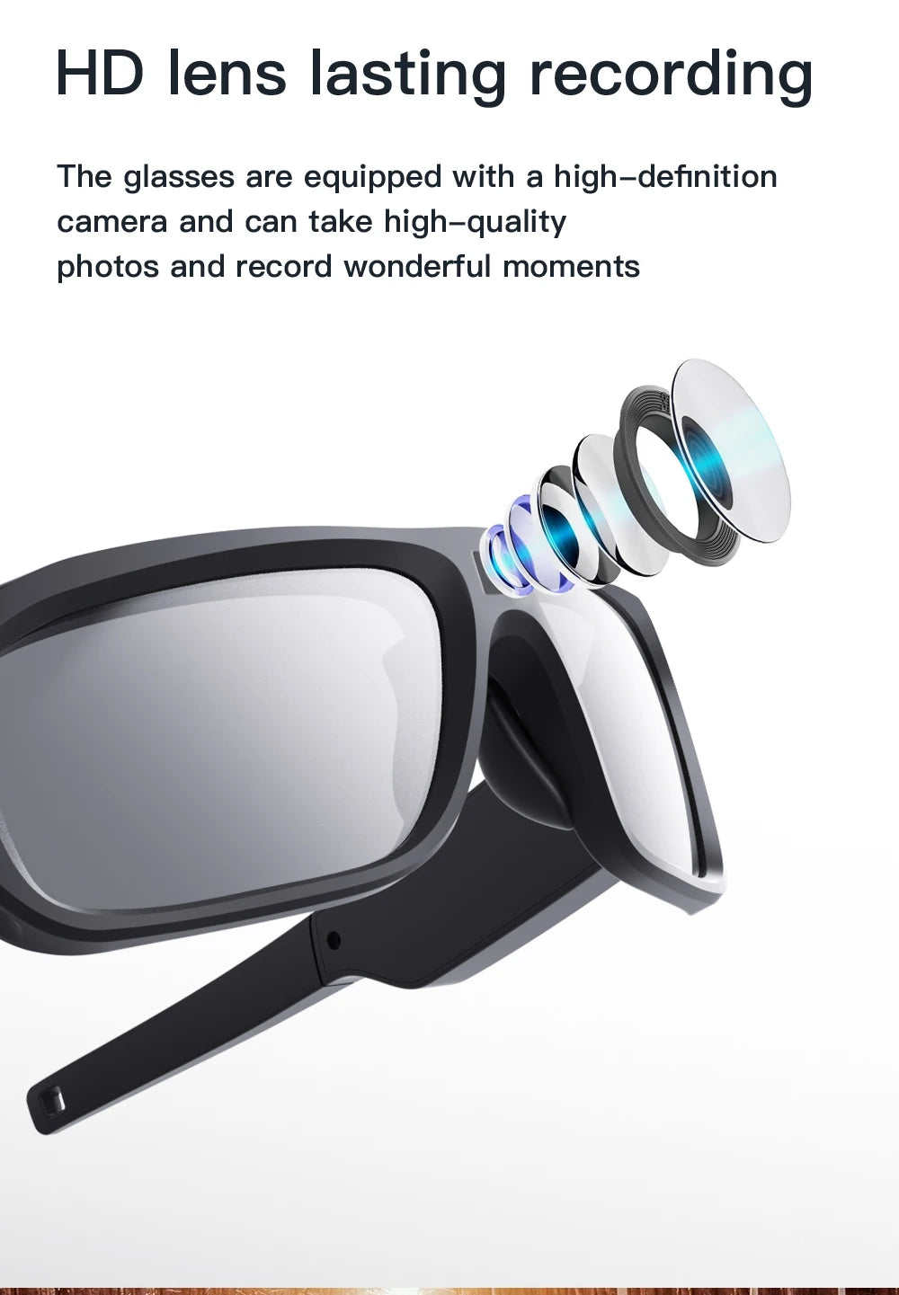 4K Video Glasses with 2-Hour Recording for Riding and Outdoor Use