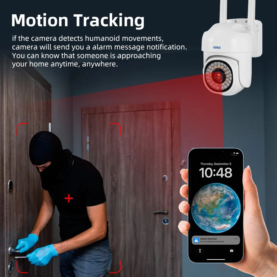 KERUI 5MP WiFi Outdoor Security Camera with Auto Tracking