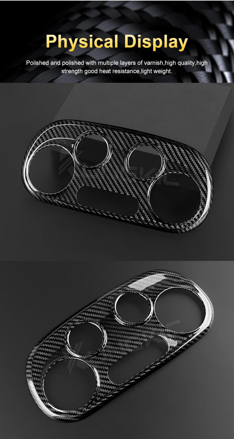Real Carbon Fiber AC Climate Trim for Fiat 500 and Abarth 595