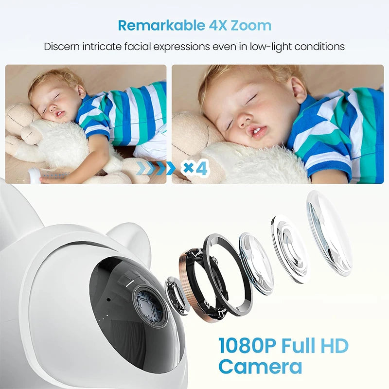 ieGeek 1080P Baby Monitor with 2 Cameras and Split Screen