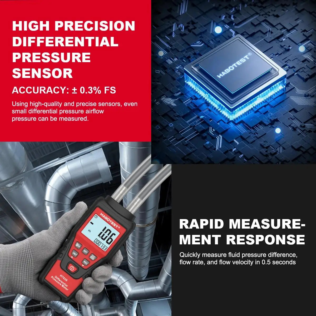 HT637? Wait original 12 is HT636 Differential Air Pressure Manometer| HT636 differentiële luchtdrukmanometer
