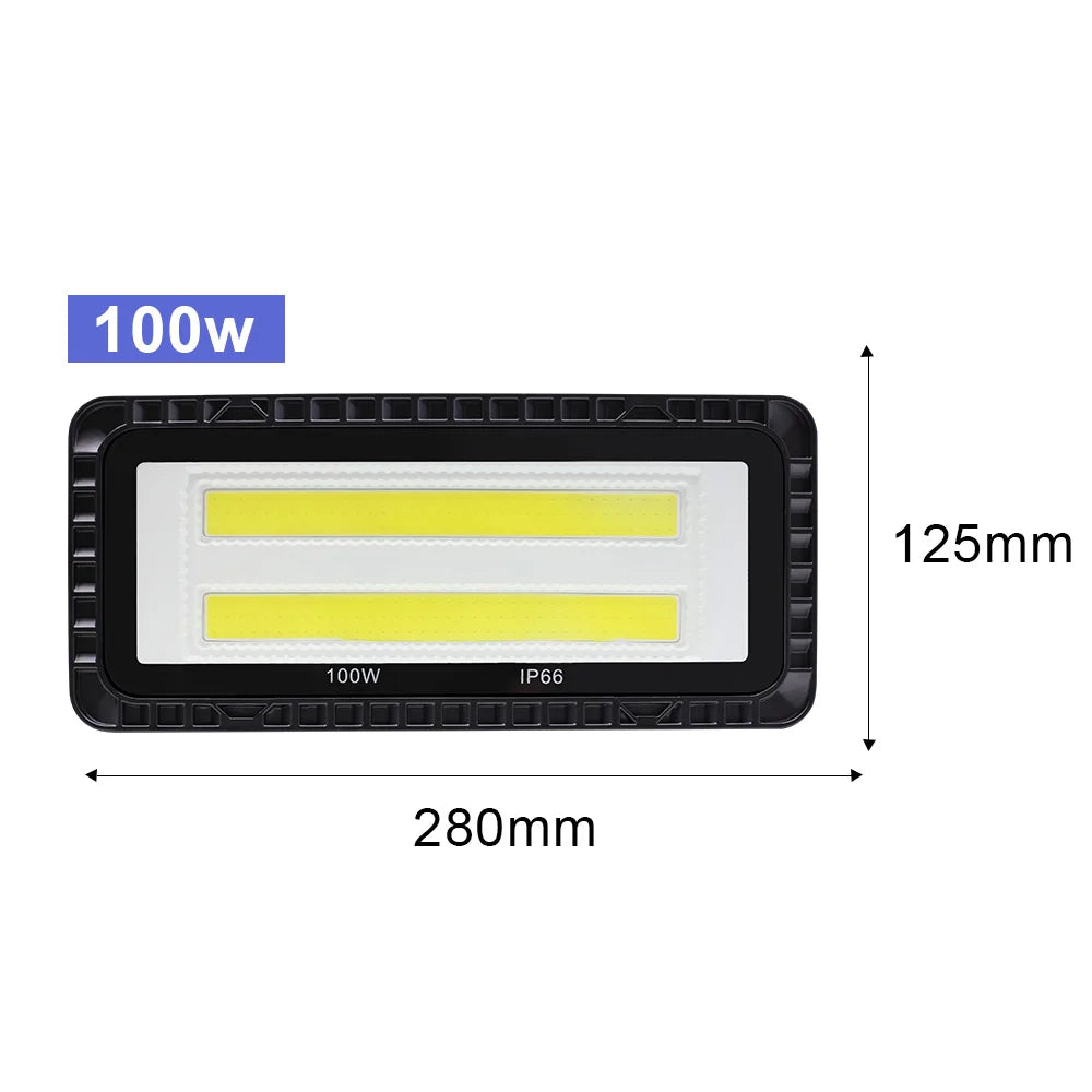 LED Flood Lights AC 220V 200W 100W 50W IP66 Waterproof Outdoor Garden Wall Lighting Projector Landscape Spotlight COB Floodlight