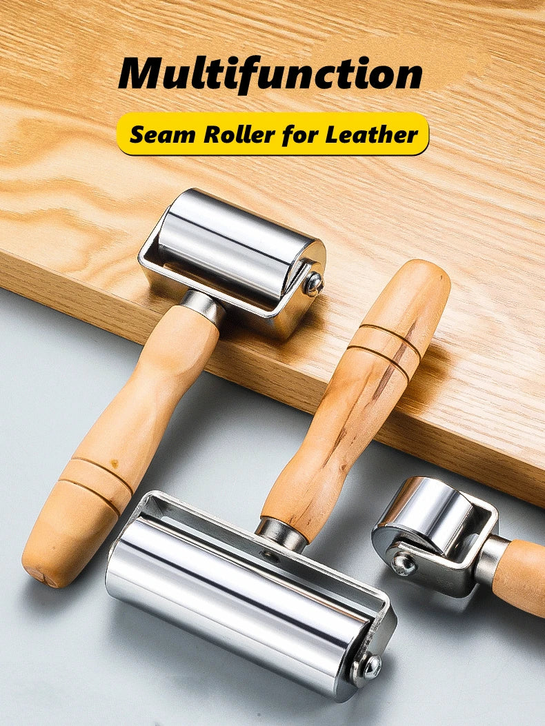 Wooden-Handle Leather Seam Roller