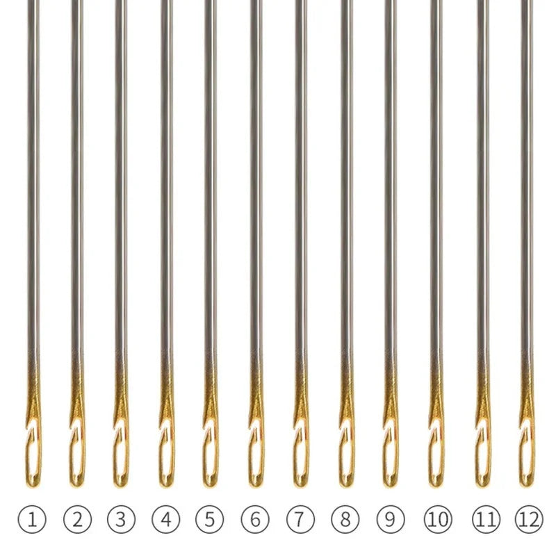 Self-Threading Hand-Sewing Needles with Case - 30 Pieces