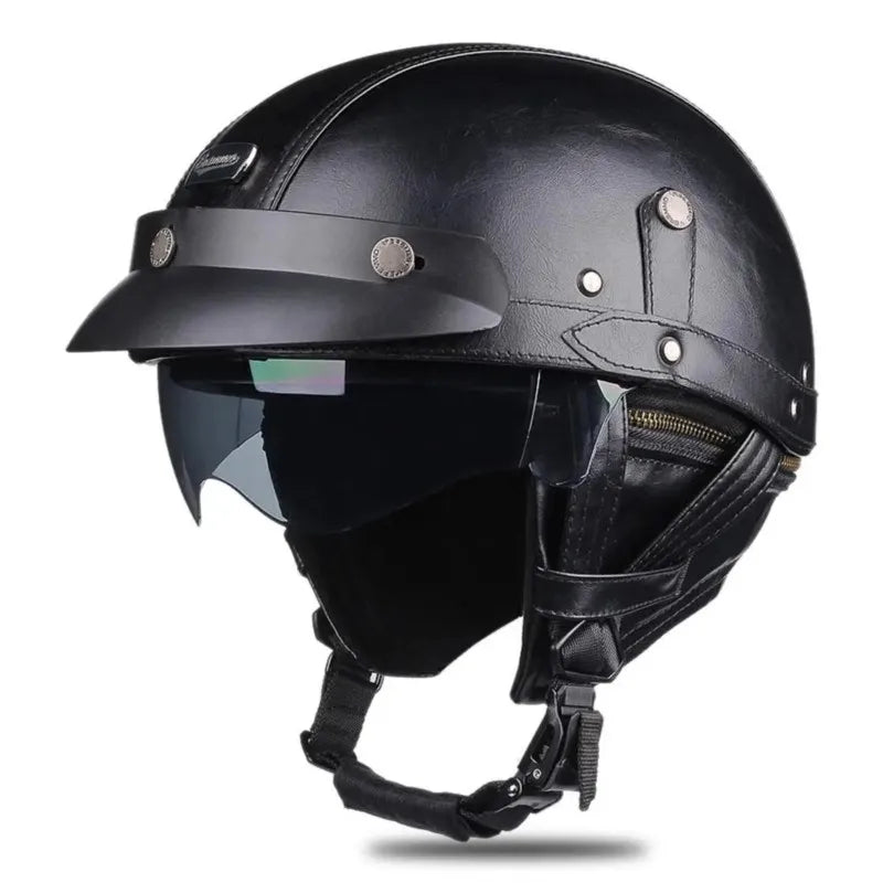 Retro Half Helmet with Visor Package Options