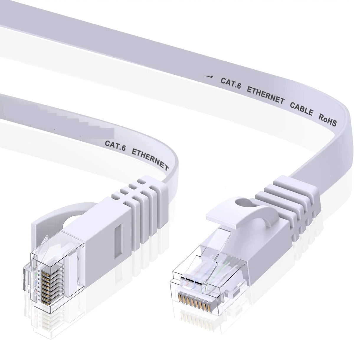 Flat Cat6 RJ45 Ethernet Cable, Length Options