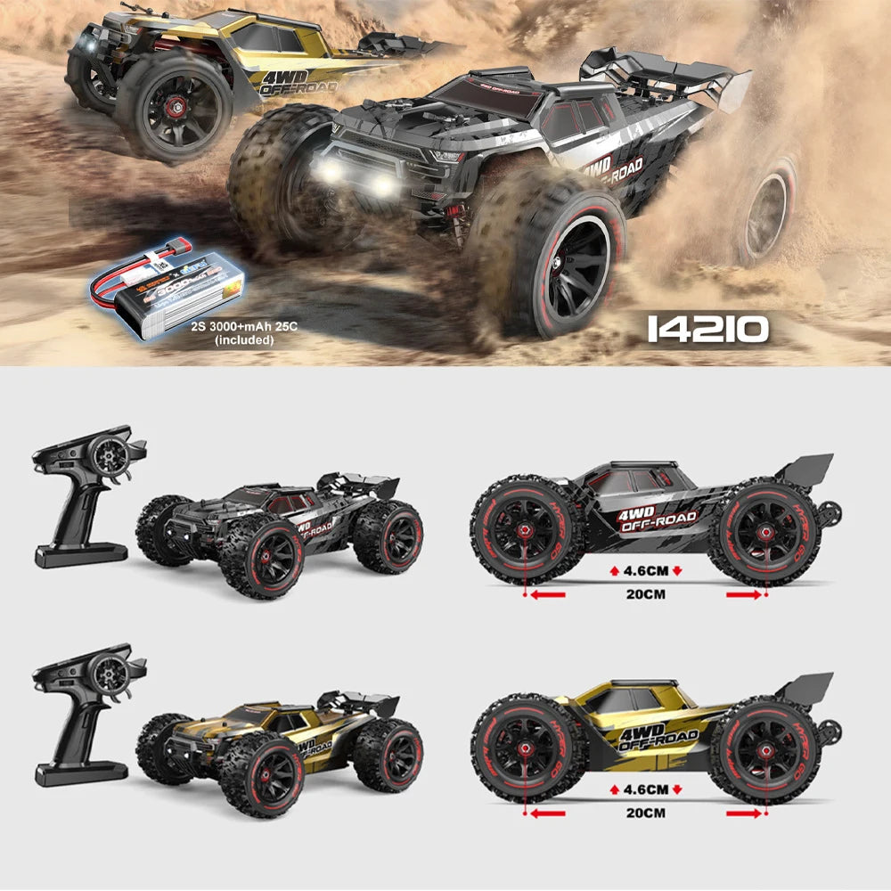 Hyper Go MJX 14210 V2.0 1/14 RC Araba 55KM/S Yüksek Hız Fırçasız 2.4G Uzaktan Kumandalı 4WD Off-road Yarış RC Kamyon Elektrikli Oyuncak