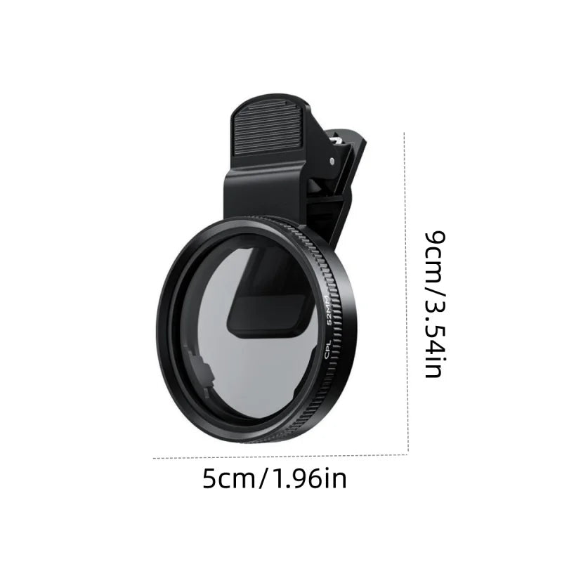 52mm Clip-On CPL Filter for Phone Photography