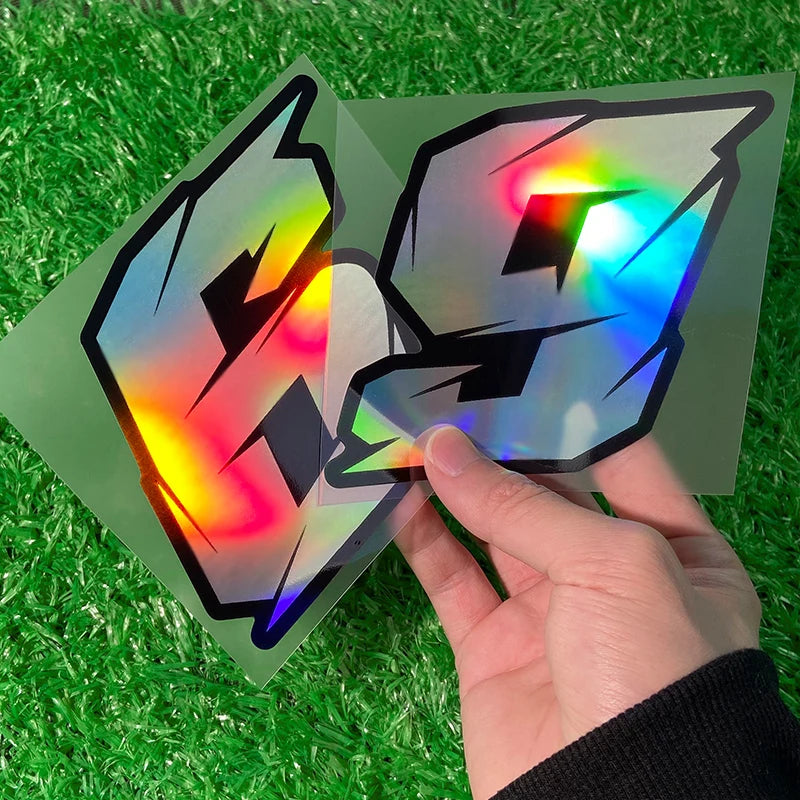 1PC Laser Number Motorcycle Stickers Waterproof Motorbike Fuel Tank Electric Scooter Bicycle Decoration Durable Vinyl Decals
