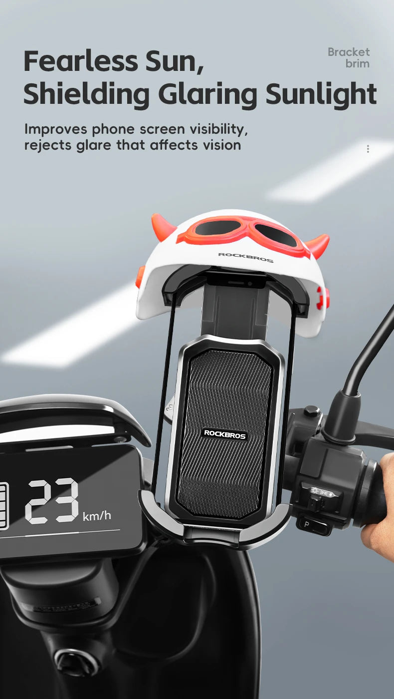Bike Phone Holder with Rainproof Sun Shade Umbrella Mount