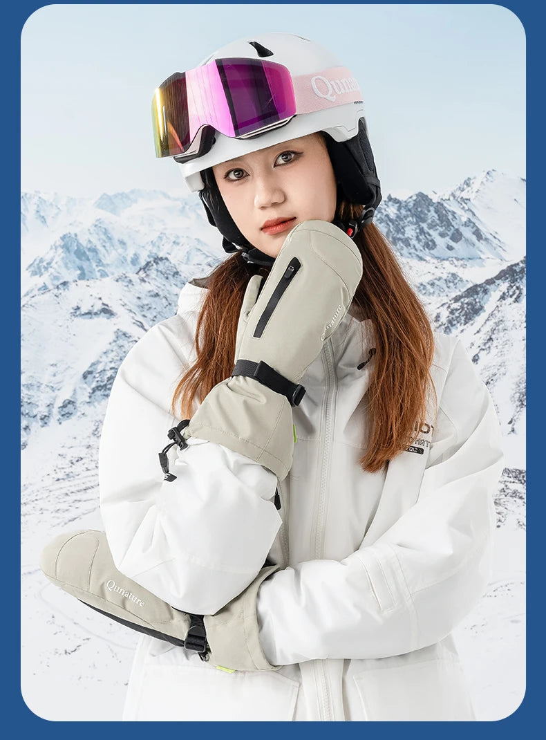 Qunature Ski Gloves with Anti-Slip Palm and Fleece Lining