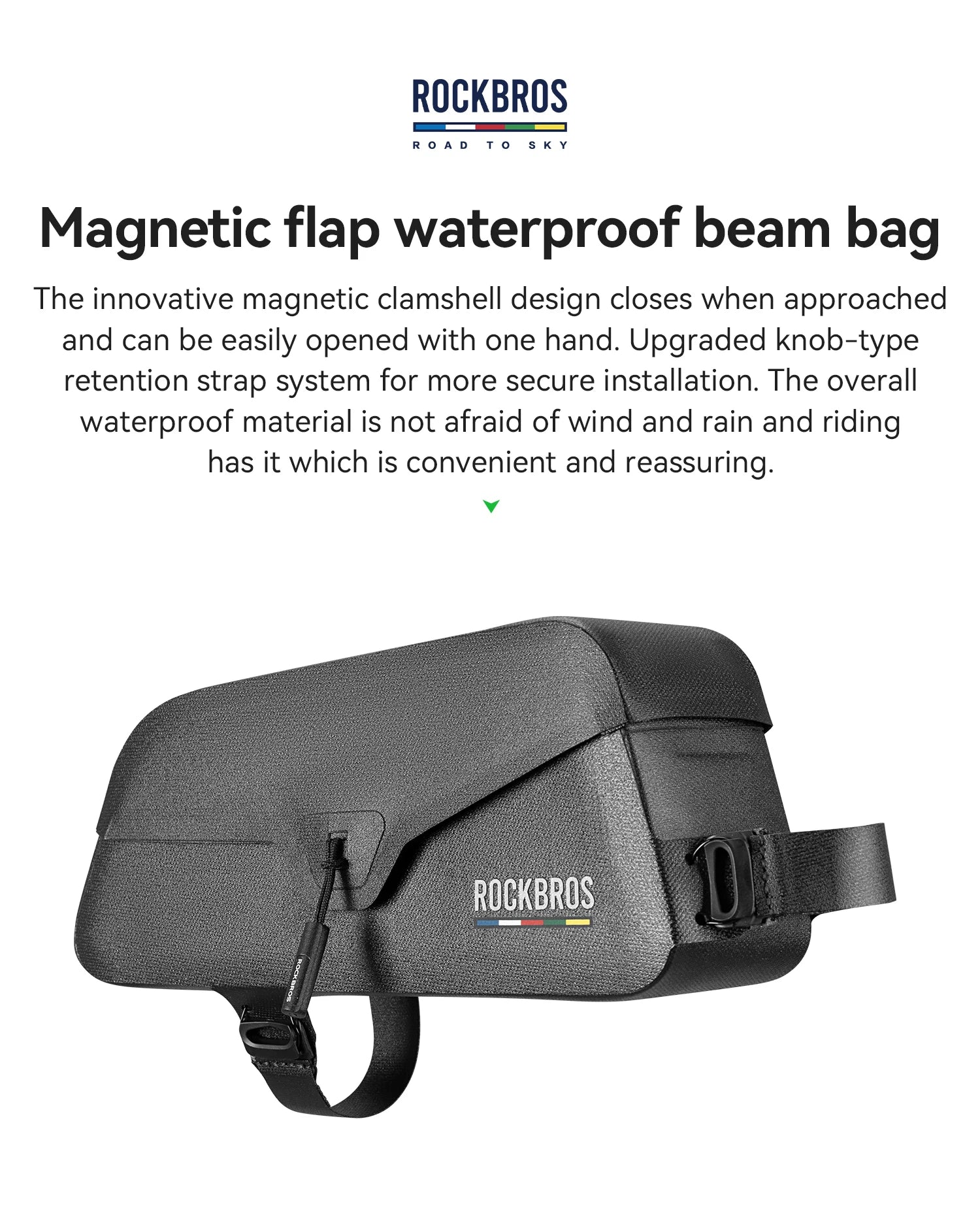 Borsa Impermeabile ROCKBROS ROAD TO SKY per Tubo Superiore della Bici, Borsa Telaio per Ciclismo, Leggera per Accessori da Bicicletta