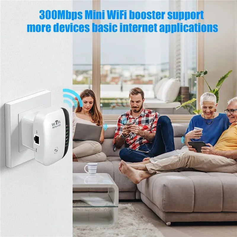 300Mbps 2.4GHz Wi-Fi Repeater with Ethernet Port