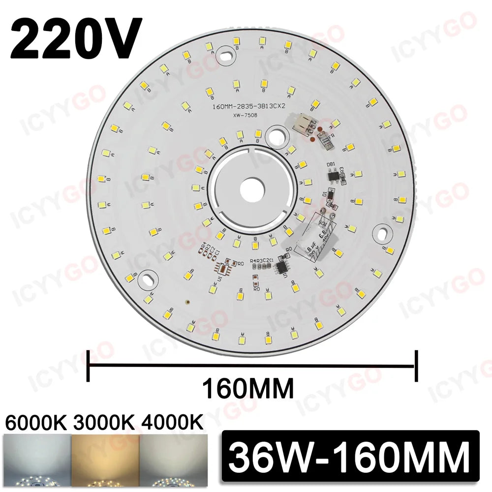 Plošča za stropno LED-svetilko 220 V brez gonilnika z lečo