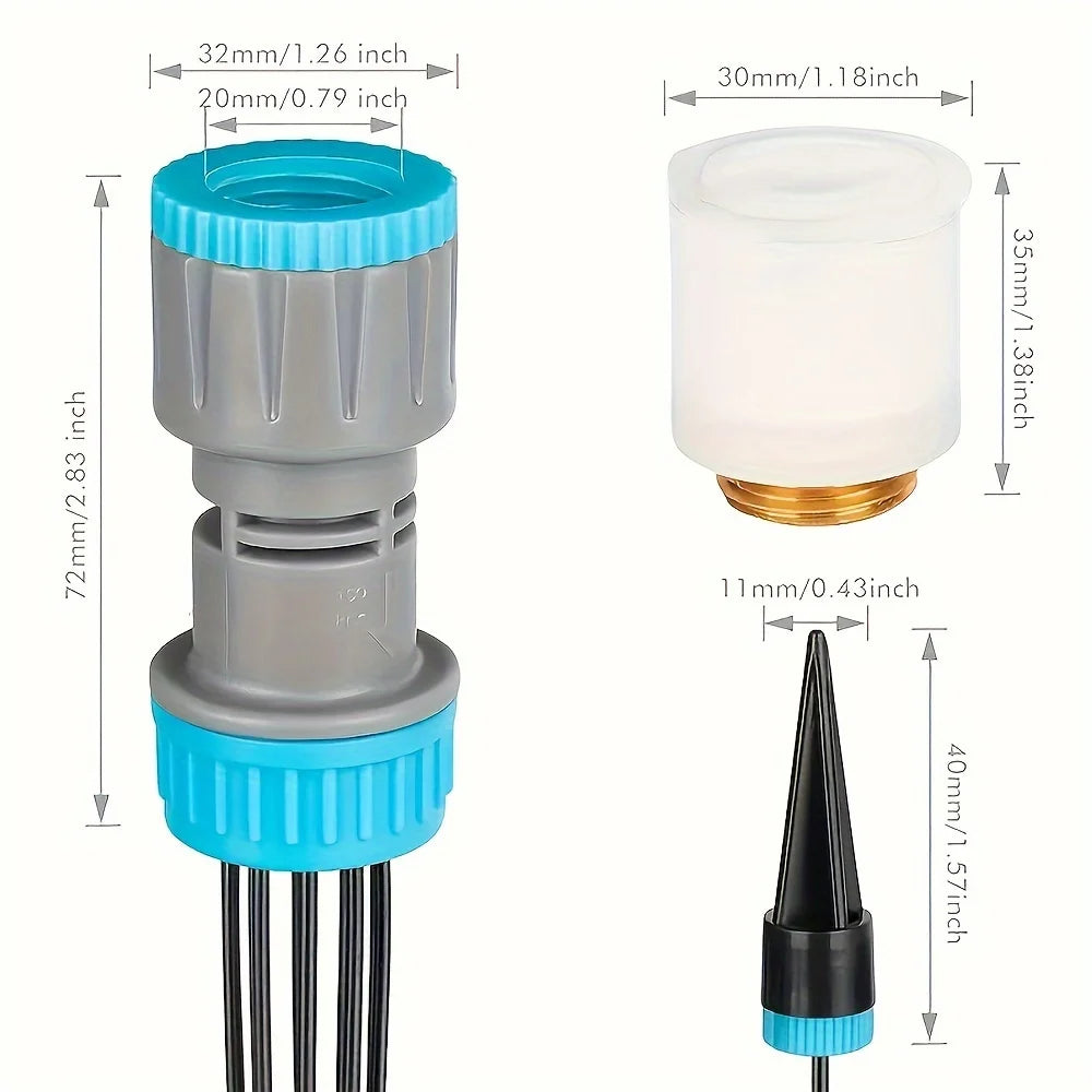 Drip Irrigation Kit with 10 Drip Heads and 3/4 Inch Adapter
