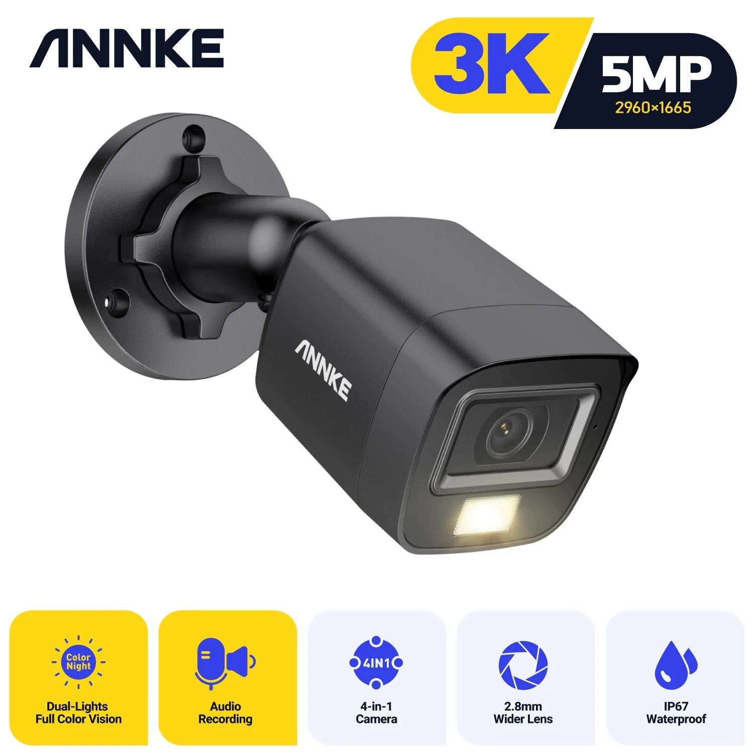 ANNKE 3K IP67 Weatherproof Security Camera with Two-Way Audio