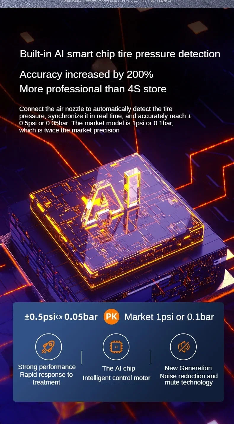 Trådlös bilpump bärbar däckpump med digital display