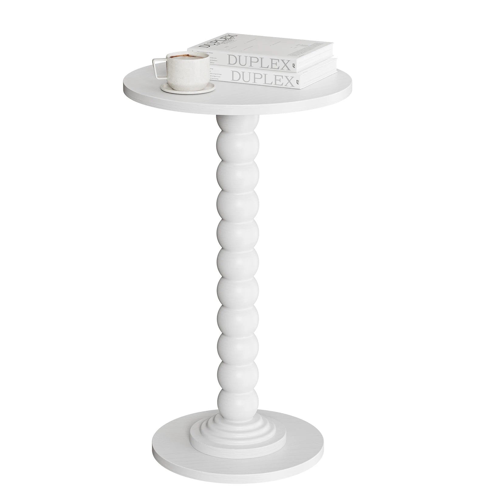 12" Round Side Table with Storage Shelf for Small Spaces