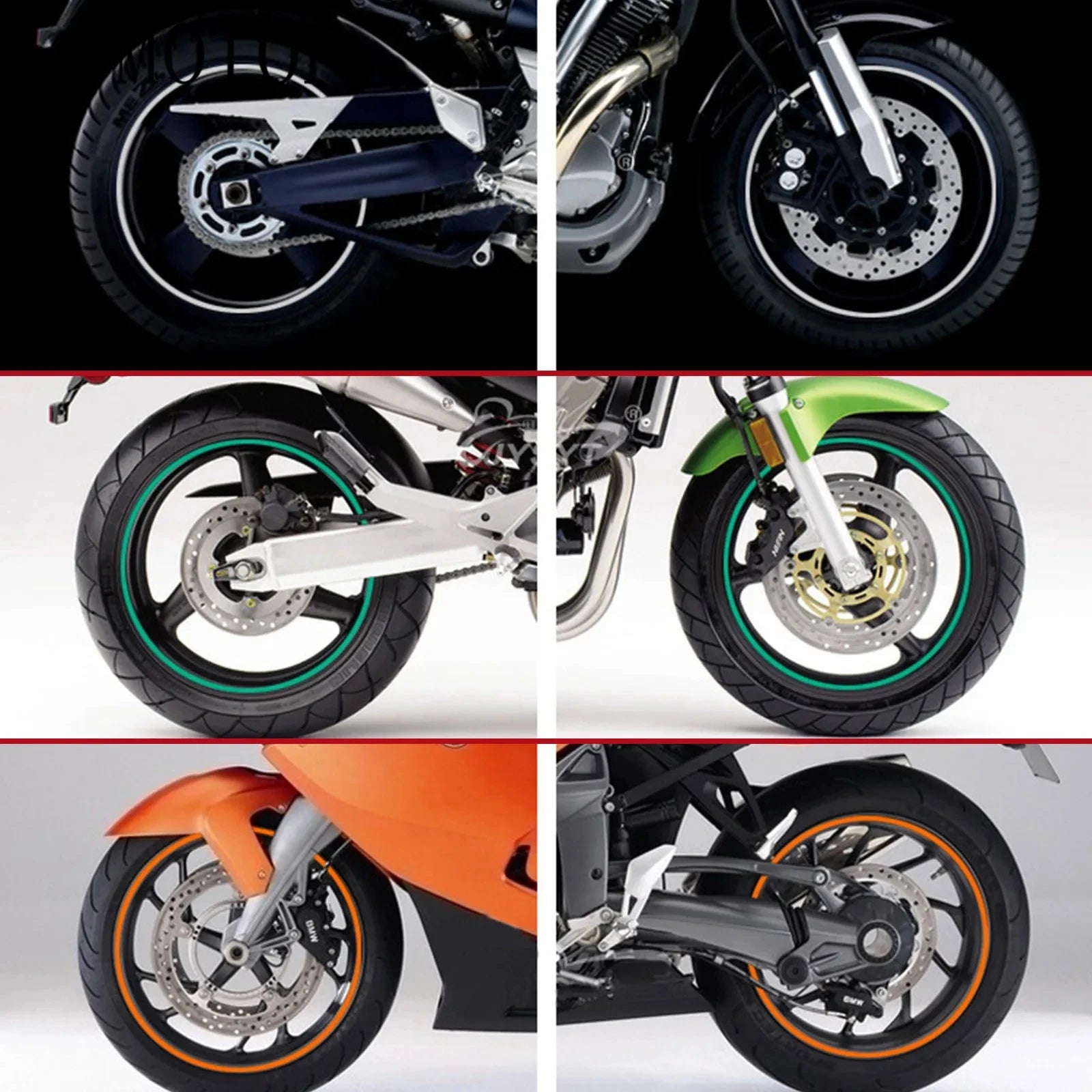 1set 18" Reflective Motorcycle Car Tire Decals Trim Strips Universal Rim Tape Strips Waterproof Bike Wheel Sticker Moto Decal
