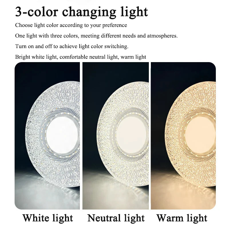 E27 LED-taklampe med skjerm med krystalleffekt