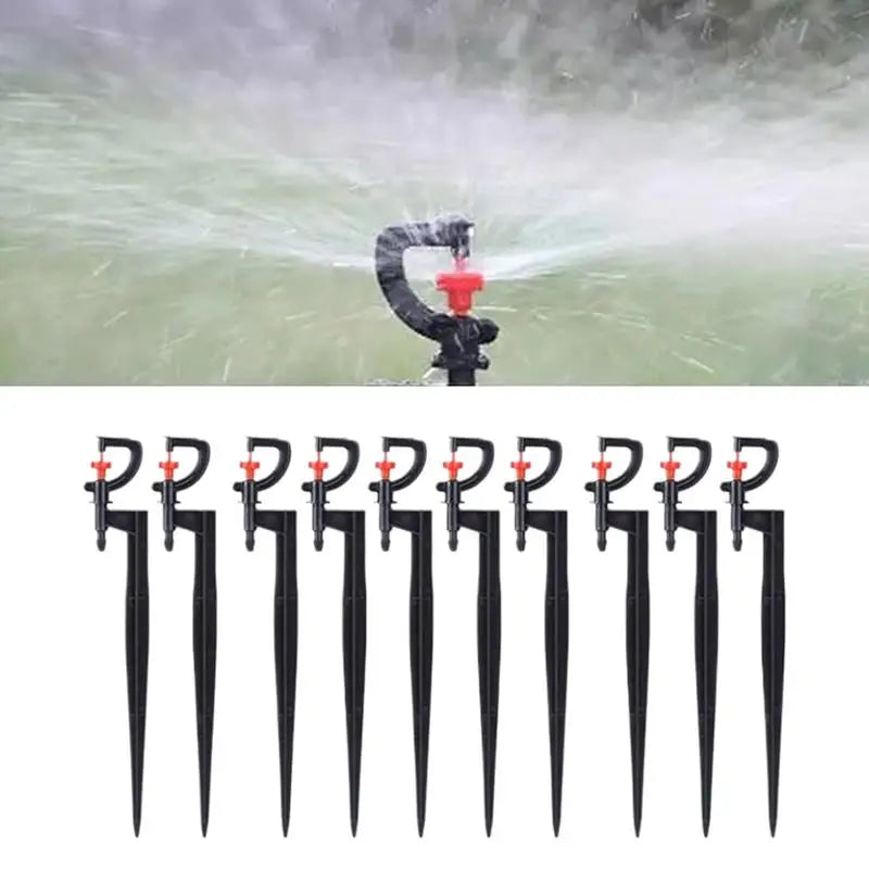 Rotating Garden Micro Sprinklers with Stakes, 10 or 20