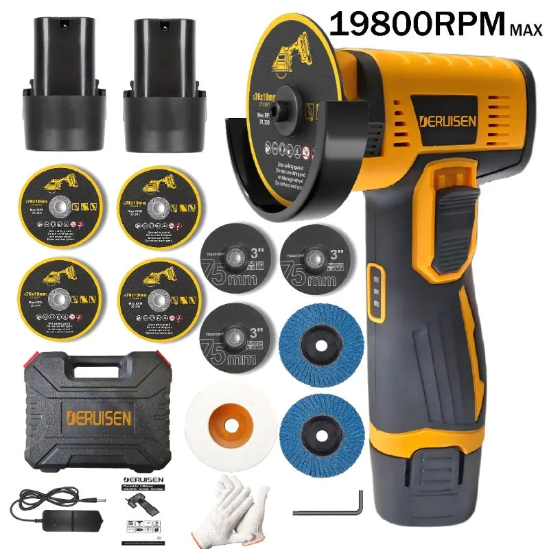 19800 RPM Mini Wireless Angle Grinder for Home DIY