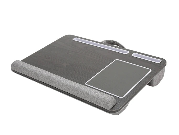 Bamboo Laptop Desk with Mouse Pad & Anti-Slip Grooves