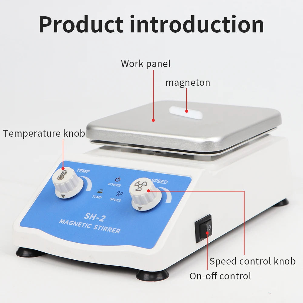 Heating Magnetic Stirrer Digital Display Thermostatic Stirrer Laboratory Hot Plate Magnetic Mixer Adjustable Speed 1600rpm