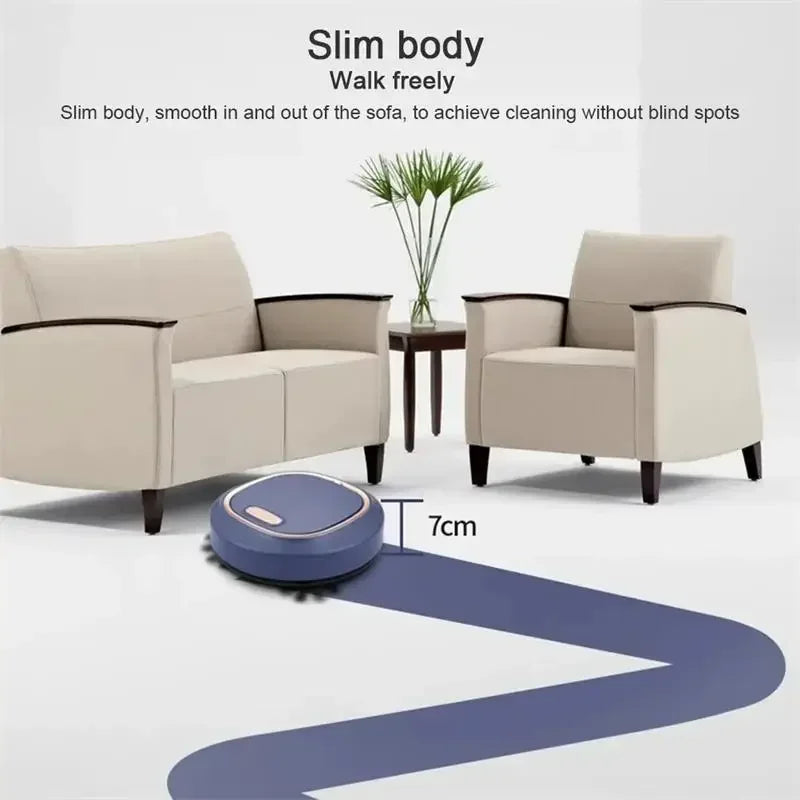 Mini Robot Vacuum Cleaner 3-in-1 Sweep Mop Quiet Cleaning