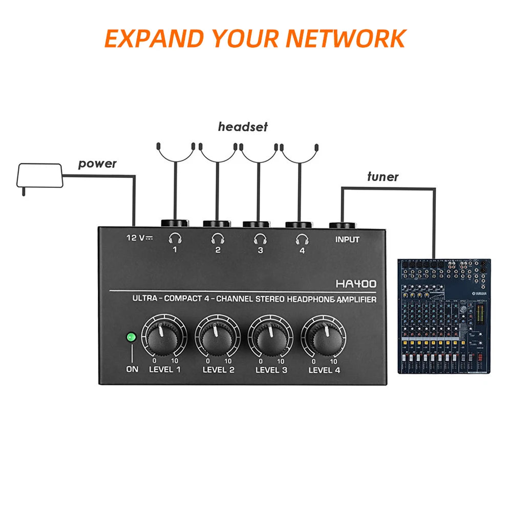 HA400 Four-Channel Headphone Amplifier