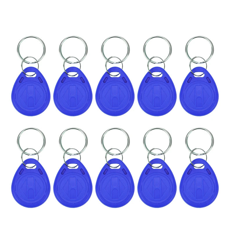 10pcs 125KHz T5577 Keyfobs Rewritable Duplicate Tag 5200 Proximity Copy Access Card ID Token Ring RFID Cloner Keychain