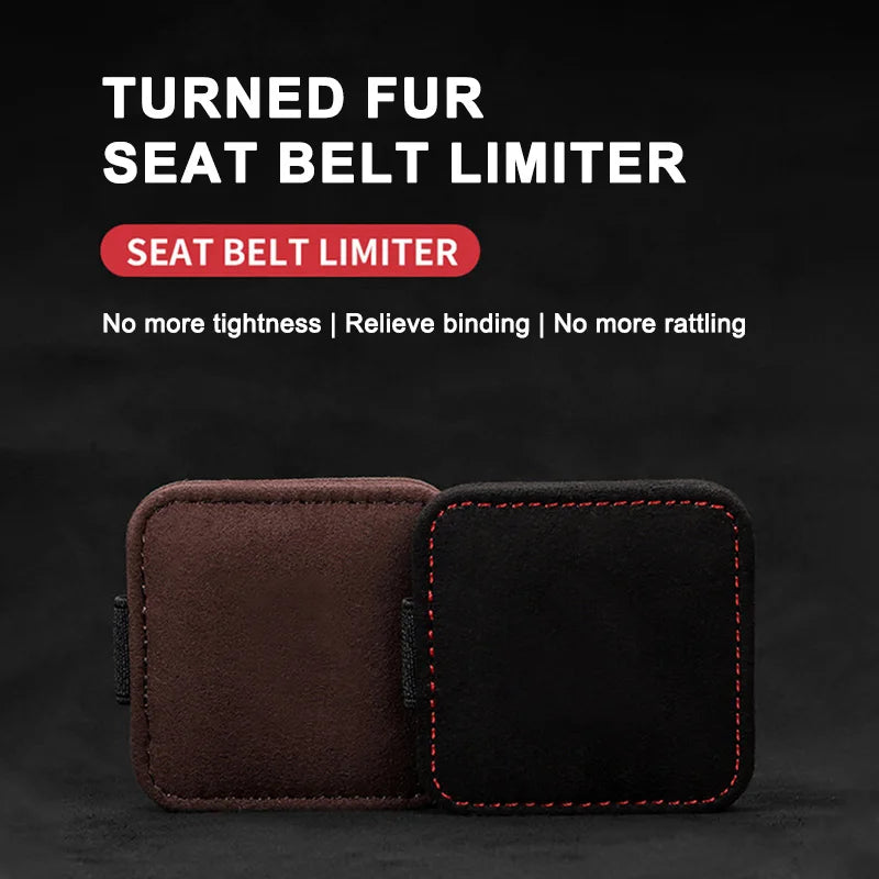 SEAMETAL Seat Belt Extender Limiter Suede Car Safety Belt Thicken Cushion Pad Magnetic Fixed Clip Auto Seat Belt Accessories